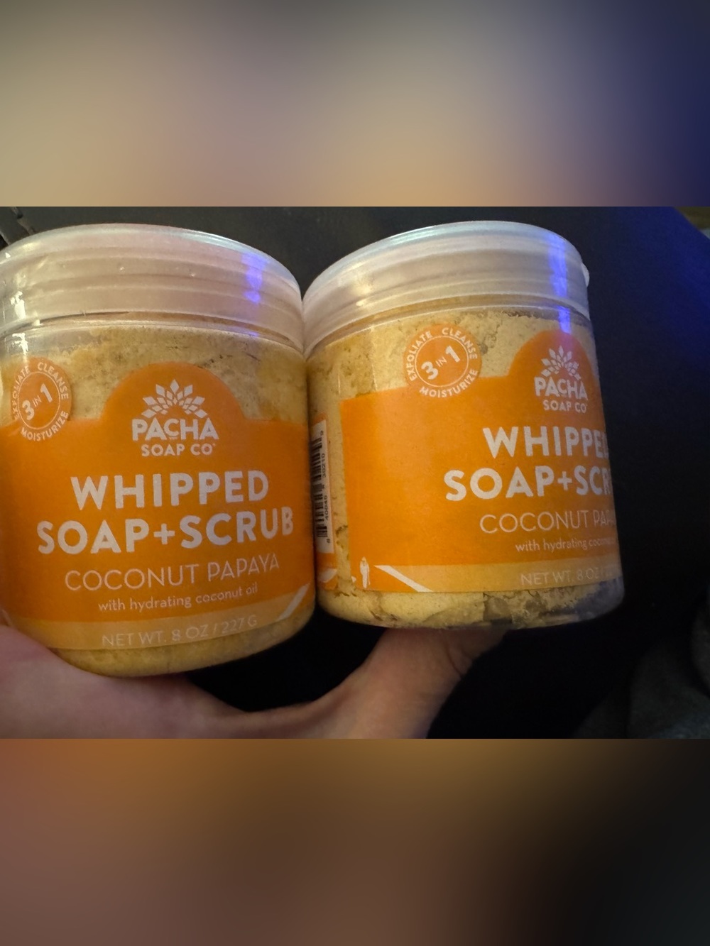 Pacha Coconut & Papaya whipped soap & scrub Lot of 2 SEALED NEW DISCONTINUED!
